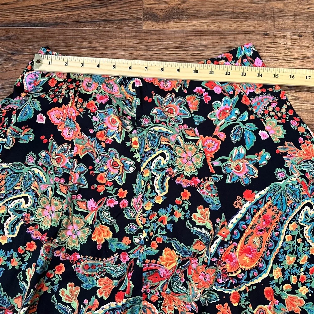 Colourful Womens Paisley Midi Skirt Cotton Cottagecore Boho Whimsigoth Medium - Picture 4 of 6